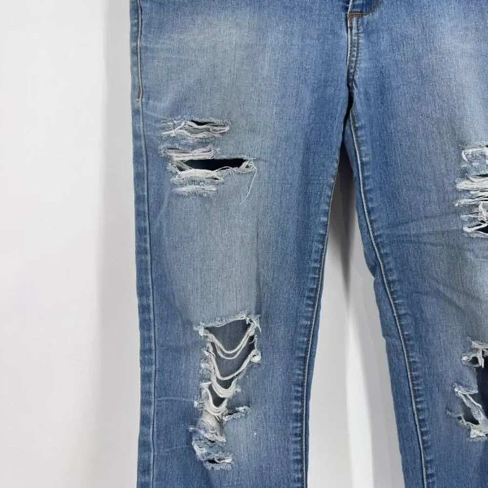 Free People Distressed Jeans‎ Medium Wash Denim Pocket Size 26 ankle destroyed - Image 6