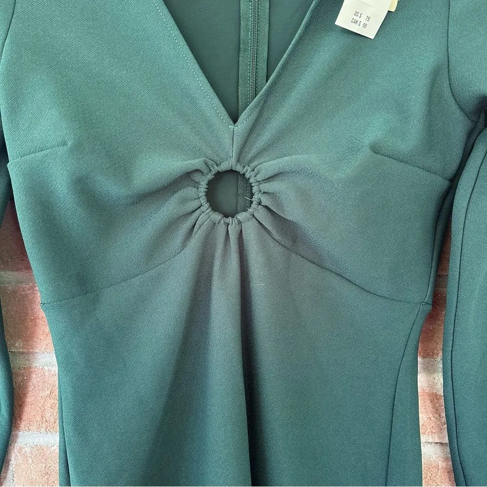 Abercrombie & Fitch Long Sleeve O Ring Mini Dress NEW Women’s XS Teal - Image 7