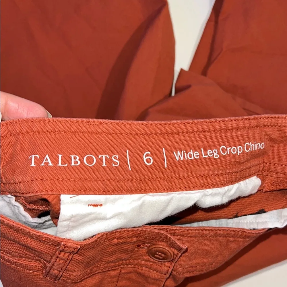 Talbots Wide Leg Chino Pants in Rust Orange size 6 - Image 10