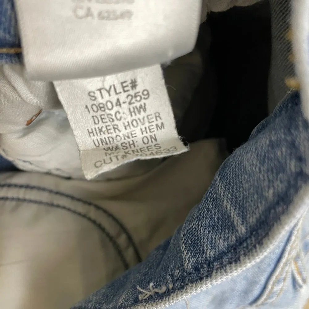 Mother High Waisted Hiker Hover Jeans Womens Size 25 On My Knees Destroyed 28" Blue - Image 12