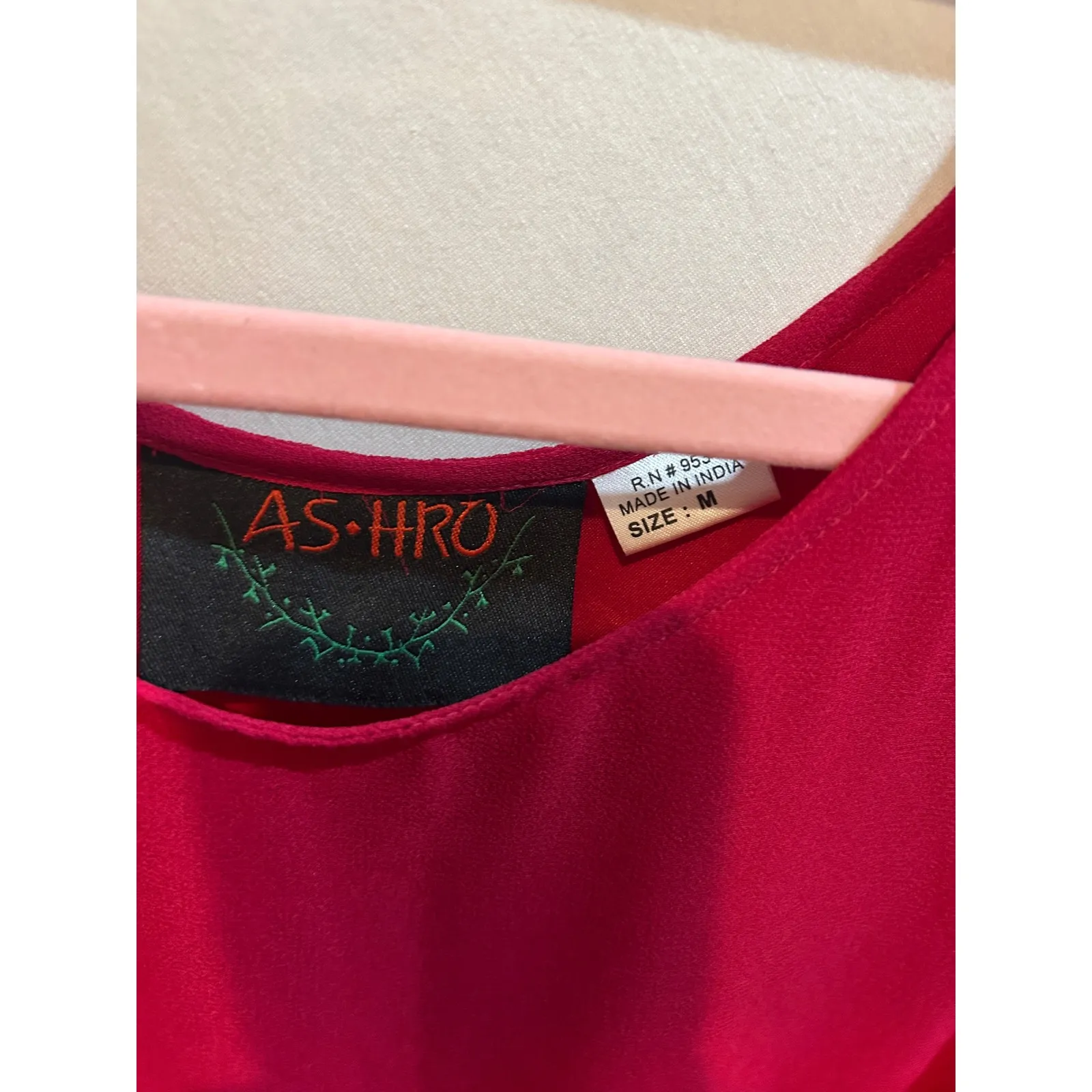 Ashro Red Dress Sleeveless Sheer‎ Hem Party Cocktail Made In India M Size M - Image 5
