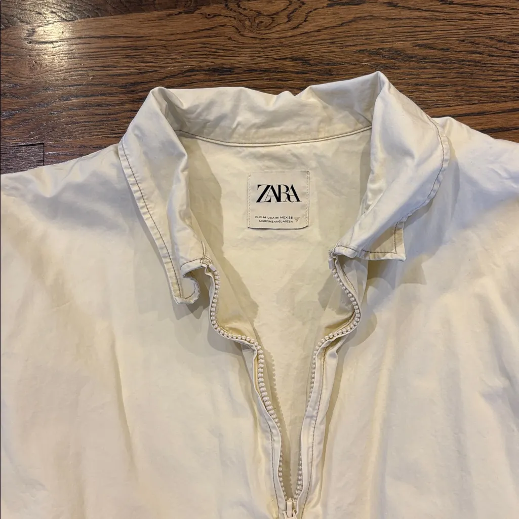 ZARA  Off-White Casual Jacket, M, basic, zipfront, normcore, simple, - Image 2