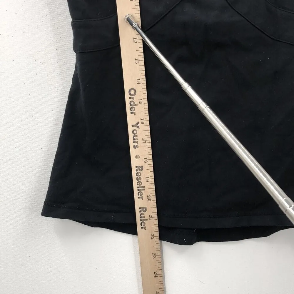 Lululemon Black V Neck Wet Dry Warm Wide Strap Activewear Pullover Tank 29" - Image 12