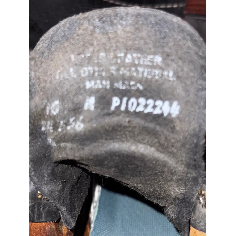 Men's Unbranded Leather Boots Brown and Black Size 10 - Image 9