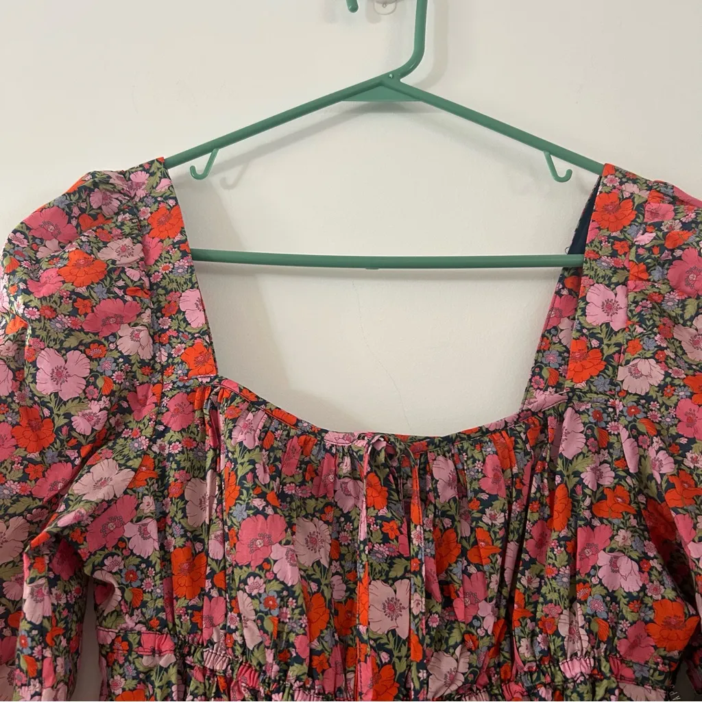 J. Crew Liberty Fabric Meadow Song Organic Cotton Floral Dress Size 2 - Image 5