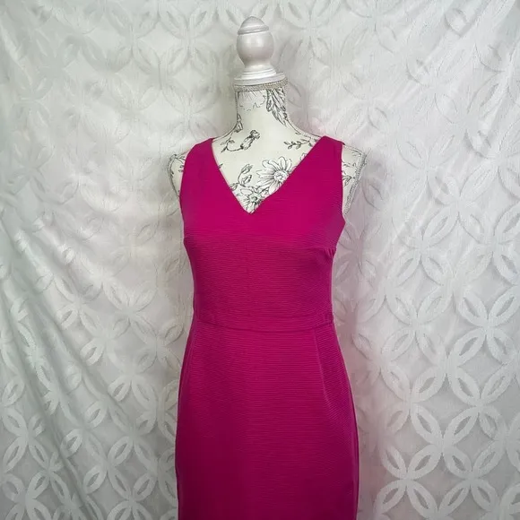 Vintage MaxMara Made In Italy‎ Textured Sleeveless Pink Sheath Dress Size XS - Image 3