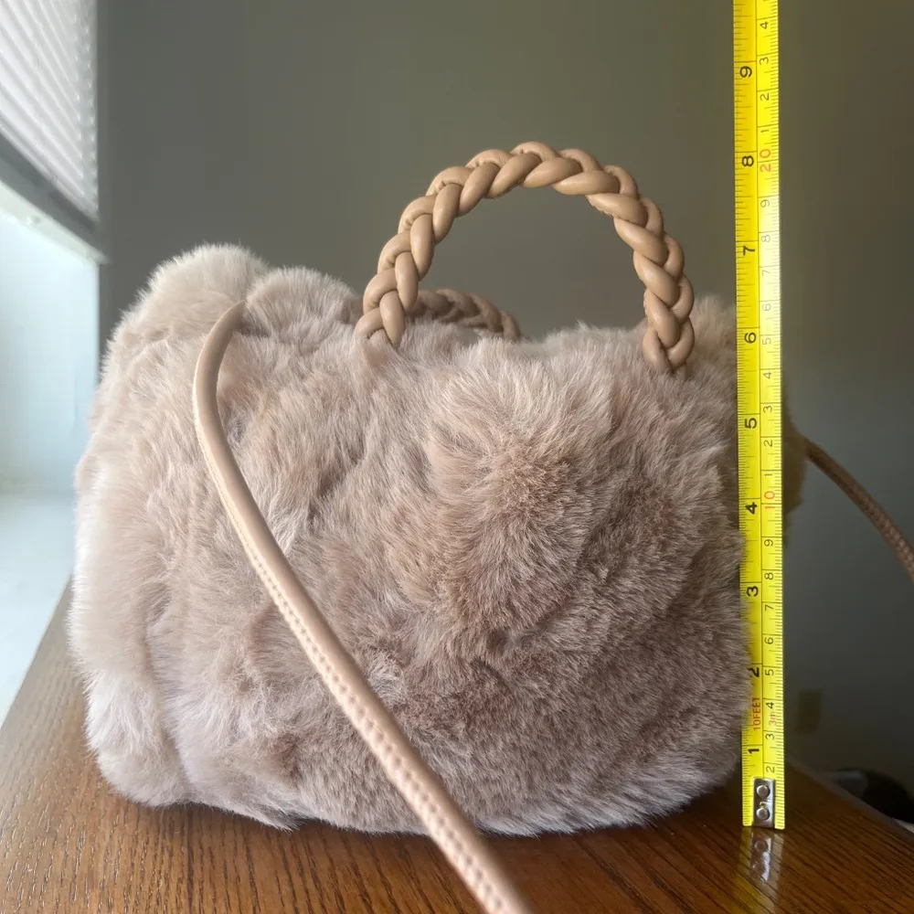 NWOT Faux Fur Purse Brown - Image 5