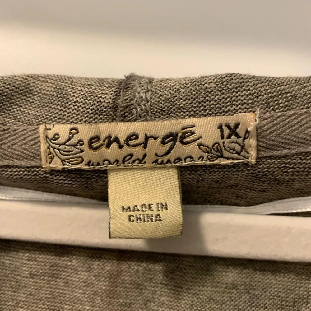 One World  Women’s Hooded Full Zip Top Jacket Size 1X Peacock Sequins Design - Image 2