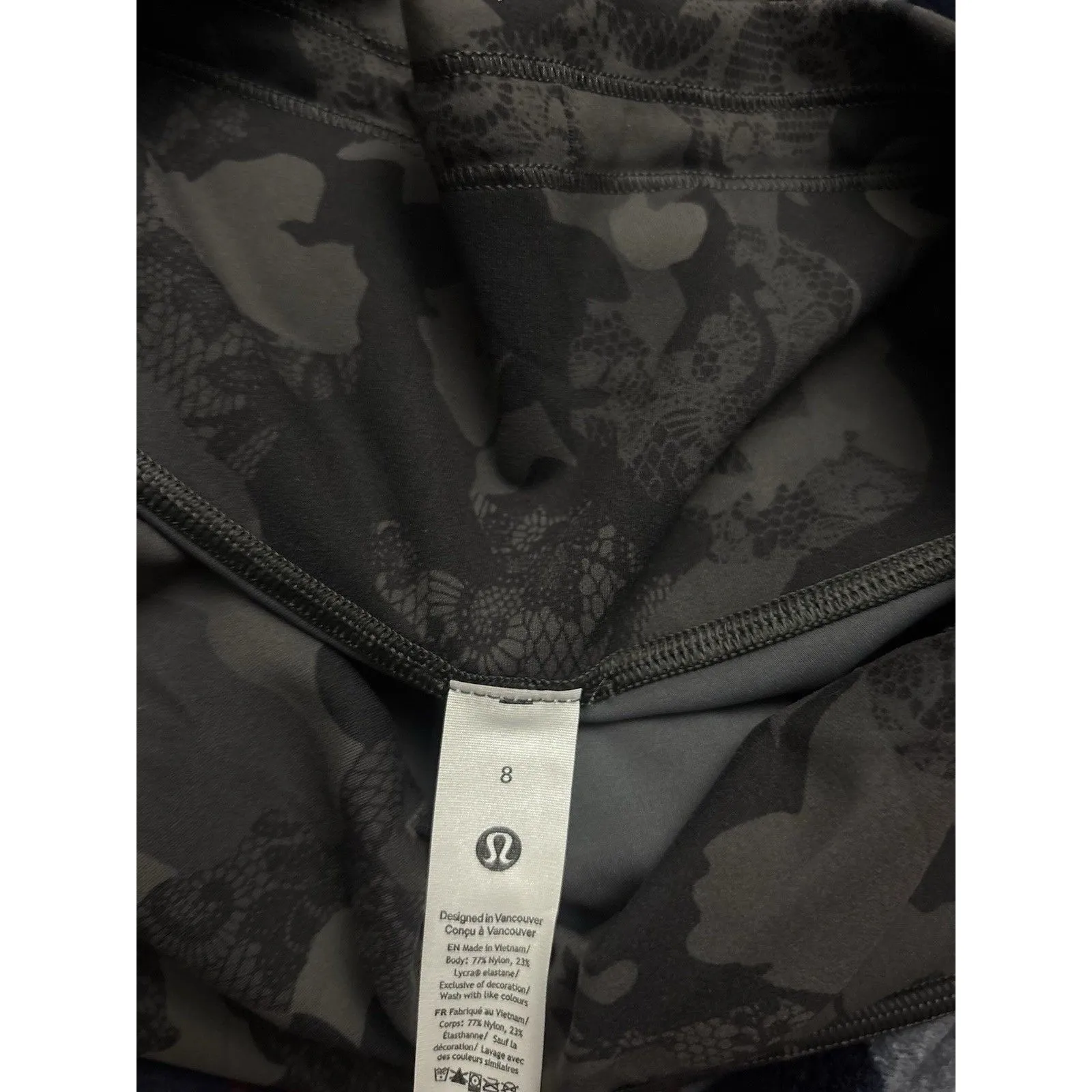 Lululemon Wunder Train HR Tight 25” HLBM Heritage Lace Gray Black Size 8 New - Image 3