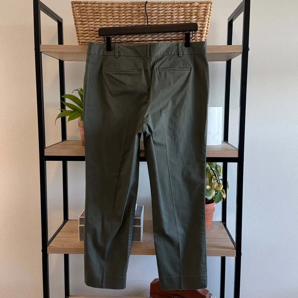 Talbots The Perfect Crop Green Woven Twill Chino Casual Dress Pant Trouser, 10 - Image 4