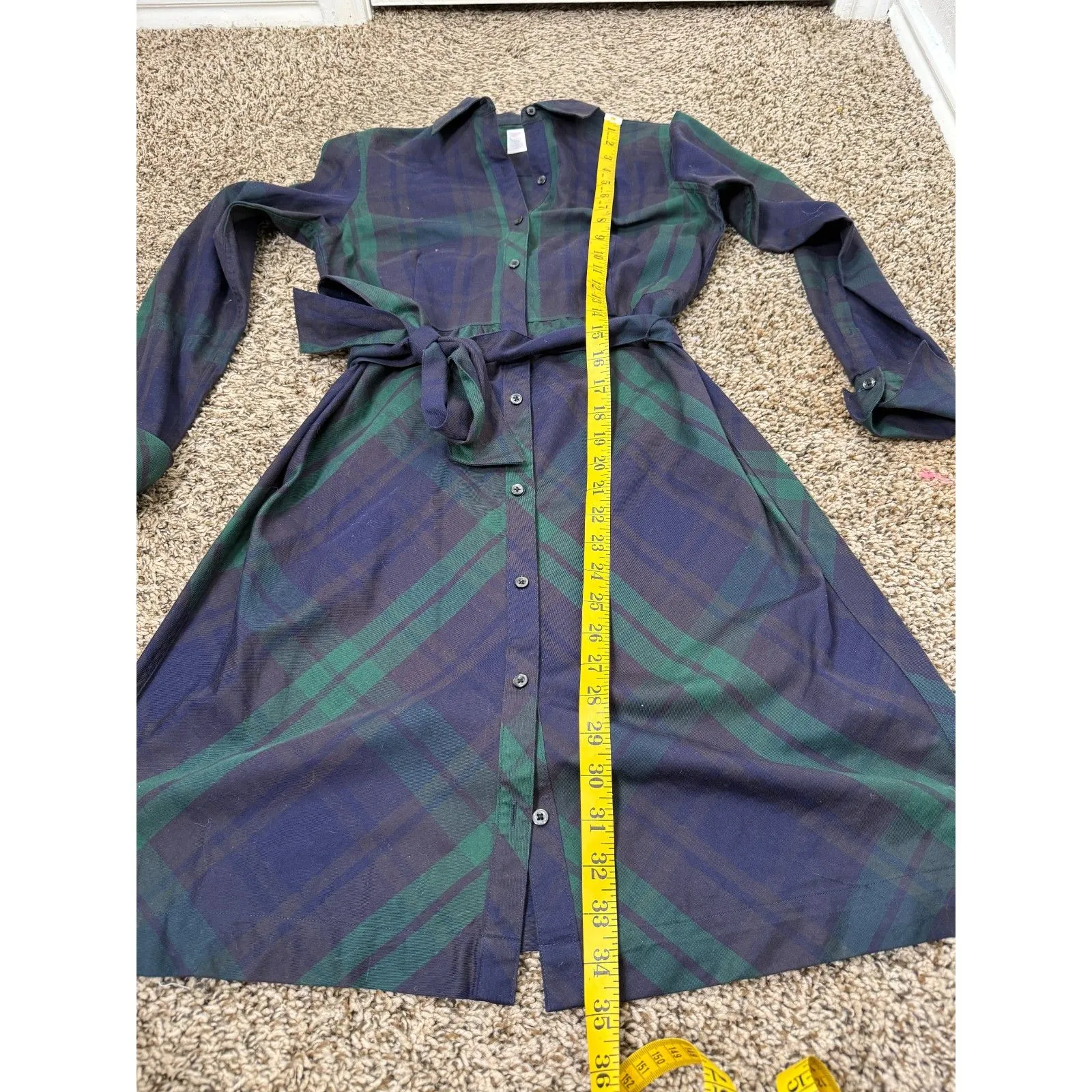 Brooks Brothers Blue Green Plaid Dress Sz 2p Dark Academia Preppy Schoolgirl - Image 9