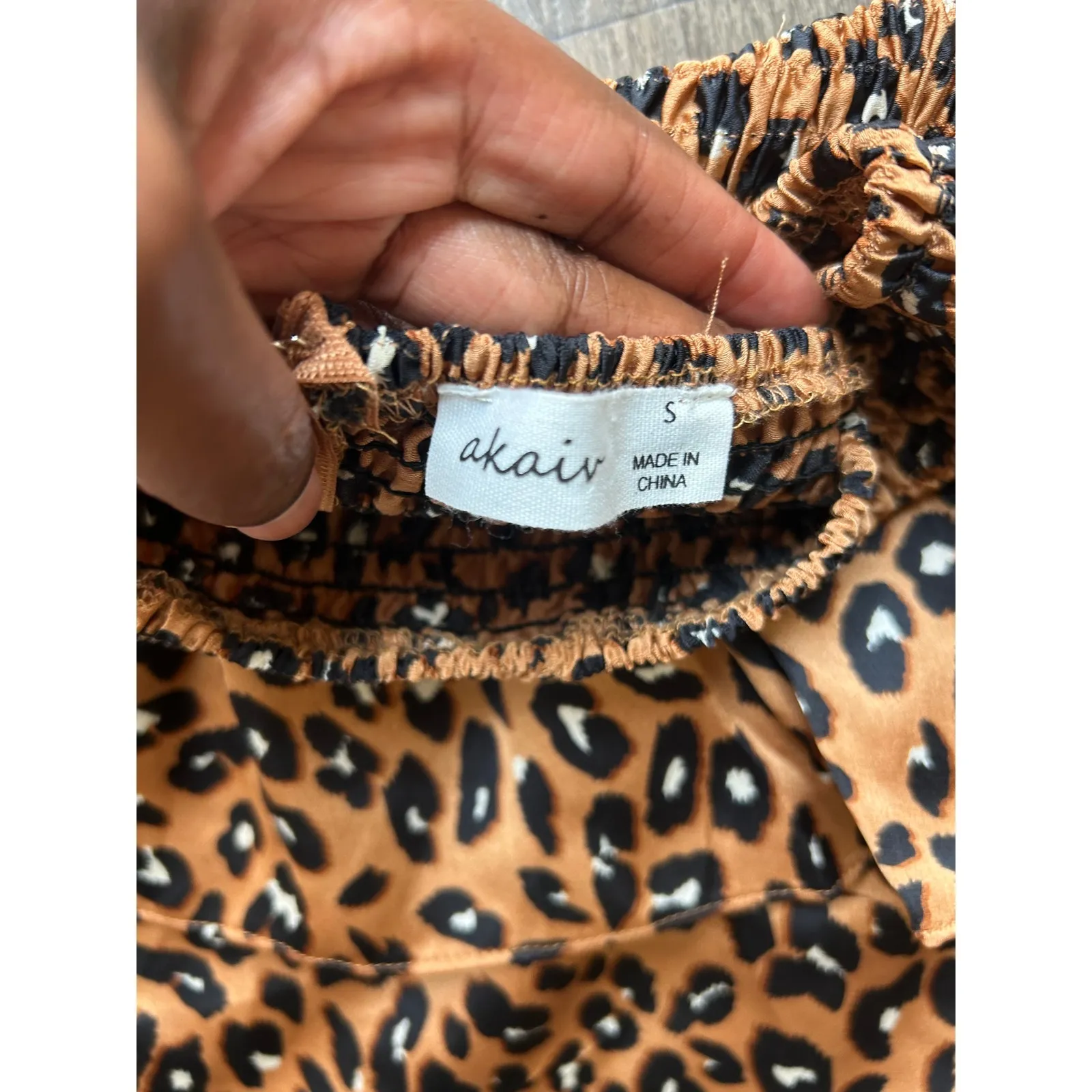 Akaiv Leopard Print Tiered Mini Skirt Size Small - Image 10