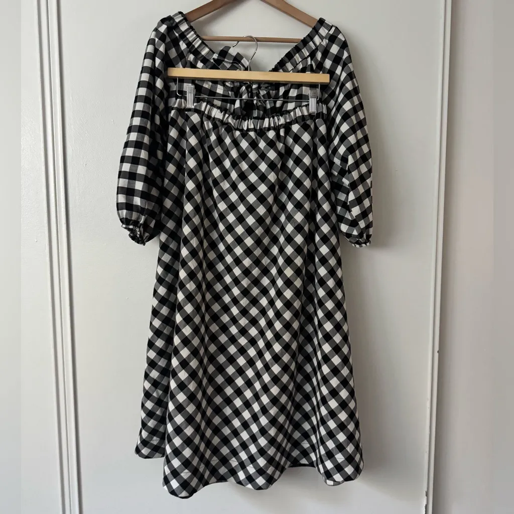 NWT Anthropologie Maeve M Black and White Gingham Skirt Set - Image 4