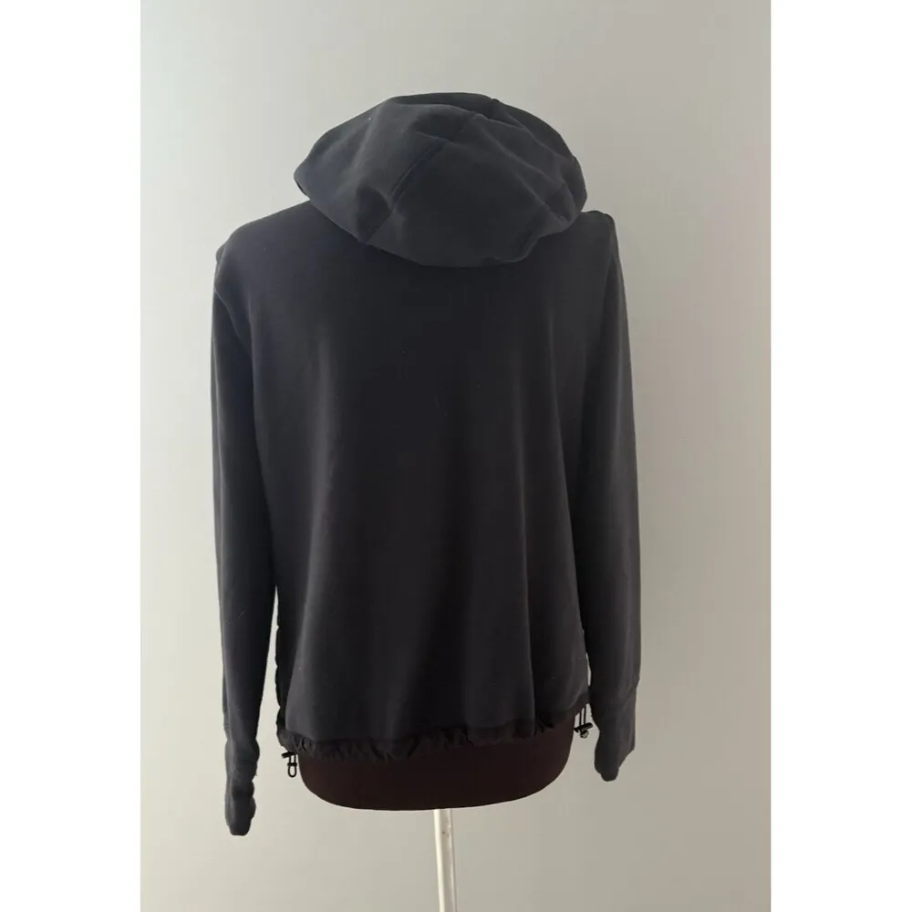 Athleta Cozier Jacket Size Medium Black Puffer Hoodie Insulated PrimaLoft 350839 - Image 4