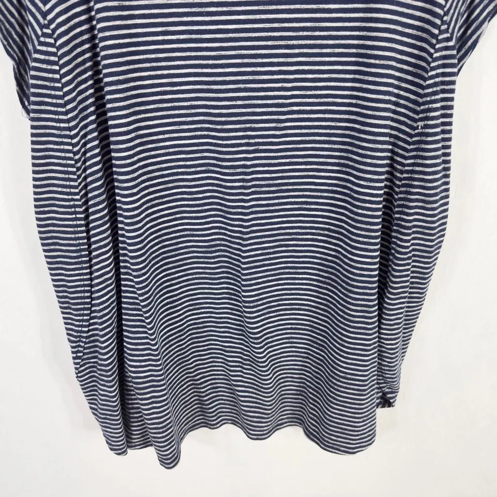 ModCloth Plus Size 2X Top Knit Tee Navy Blue Striped Short‎ Sleeve Scoop 1612 - Image 6