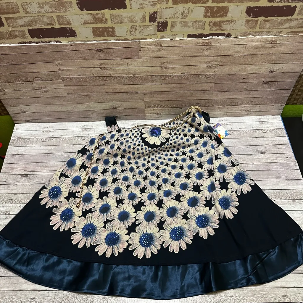 Desigual Women’s Floral Dress with Blue and Cream Accents M - Image 6