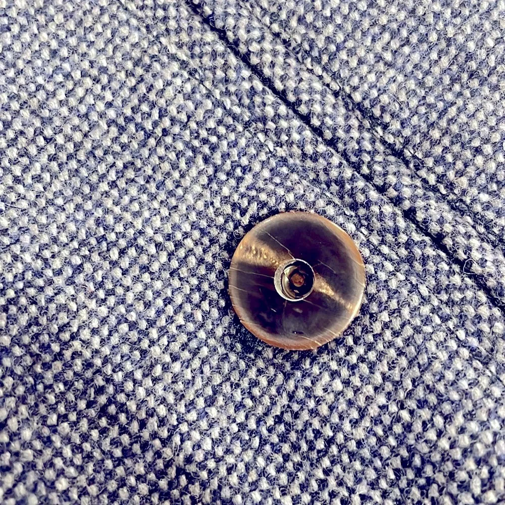 Wool and cashmere blend Italian made pleated denim blue mini skirt with pockets Size 4 - Image 7