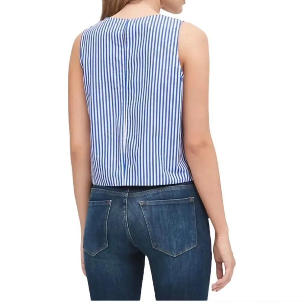 Banana Republic Stripe Poplin Cropped Shell Top Size SP - Image 2