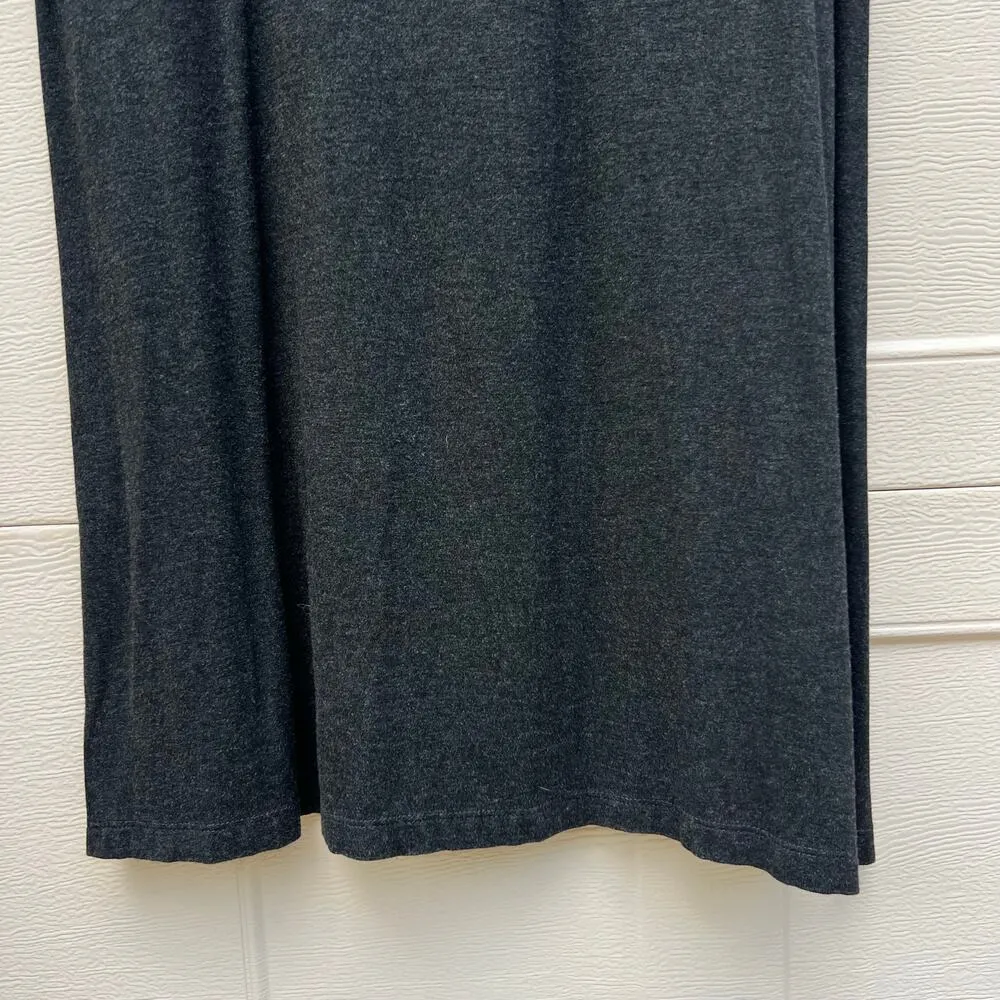 Karyn Seo Floral Embroidered Short Sleeve Short Dress Charcoal Grey Size Small Gray - Image 9