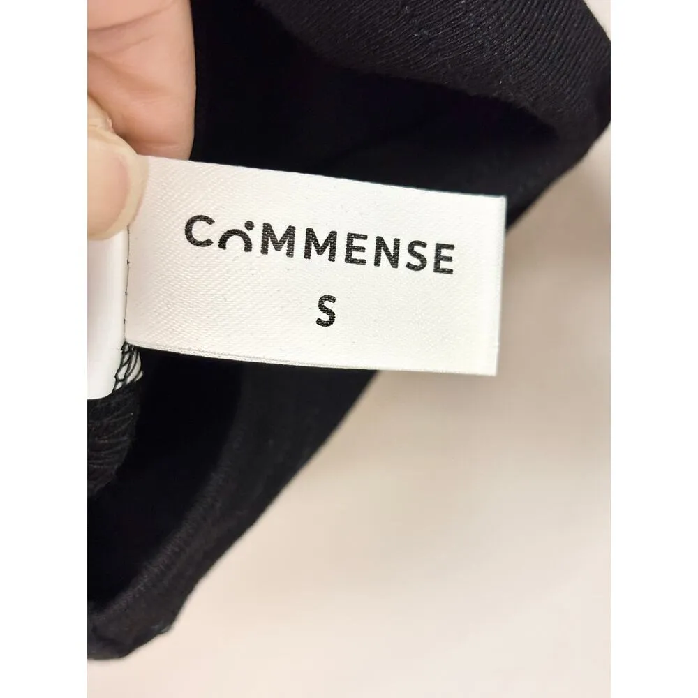 Commense Asymmetric Off Shoulder Long Sleeve Mesh Top Black Women's Size S - Image 5