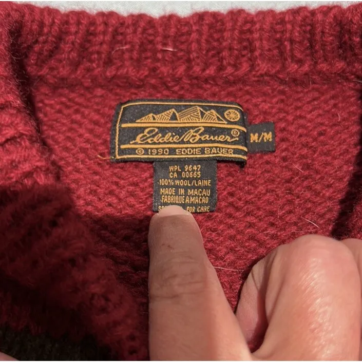 Eddie Bauer Vintage  Wool Aztec Pattern Sweater - Image 5