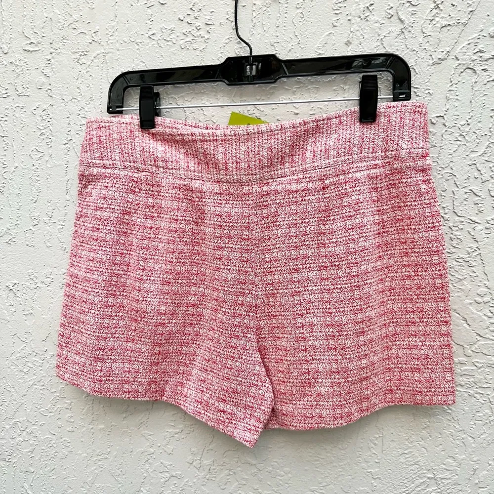 Club Monaco  high waist double button tweed shorts 8 red white - Image 3