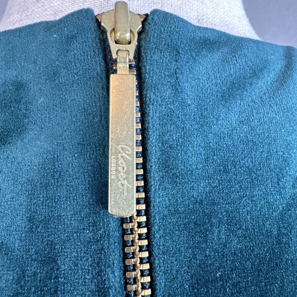 Closet London Kimono Sleeve Velvet Midi Dress Size 10 Wrap Tie Emerald Green - Image 7