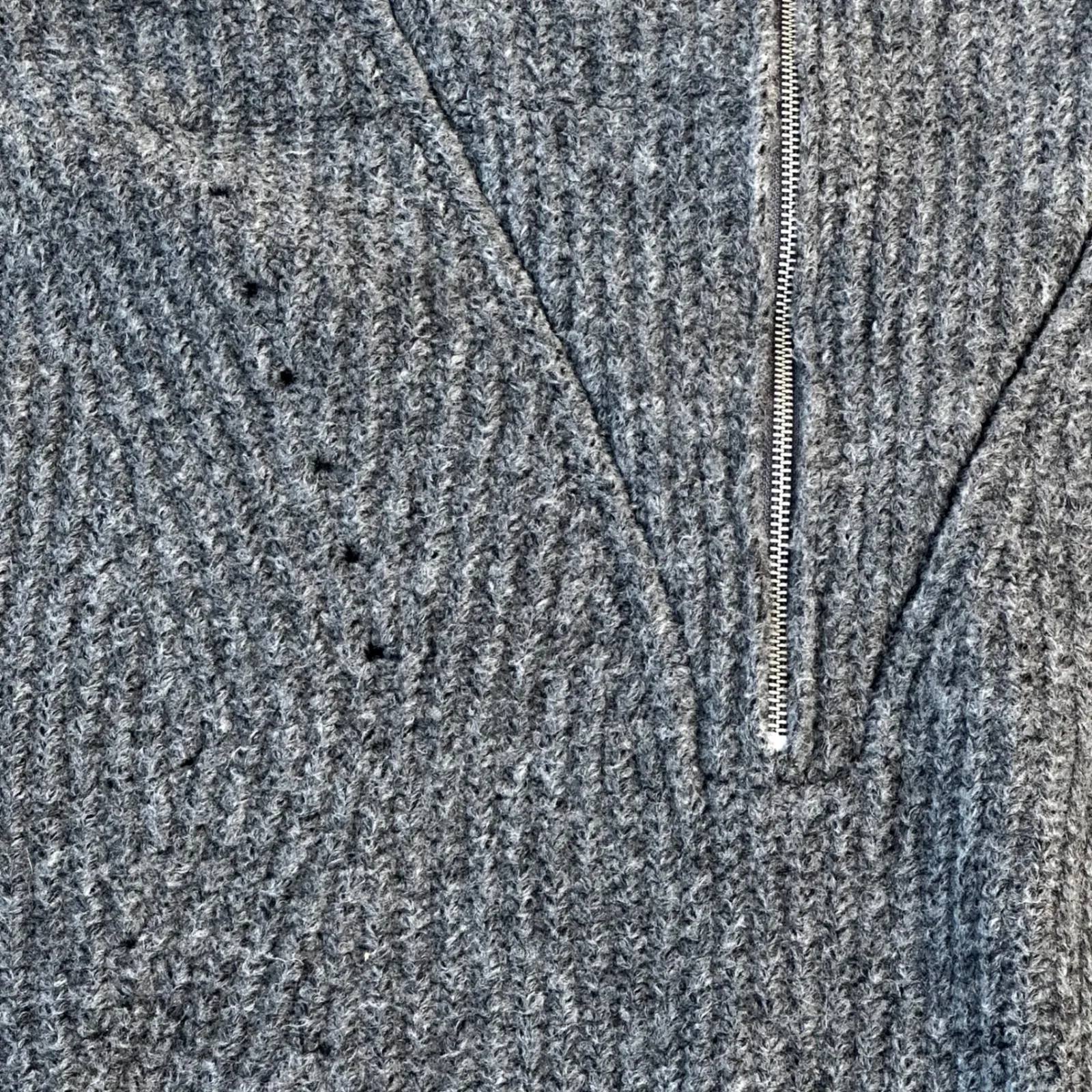 Terra Sky Womens 4X Gray Ribbed Quarter Zip Mock Neck Sweater Oversized - Image 2