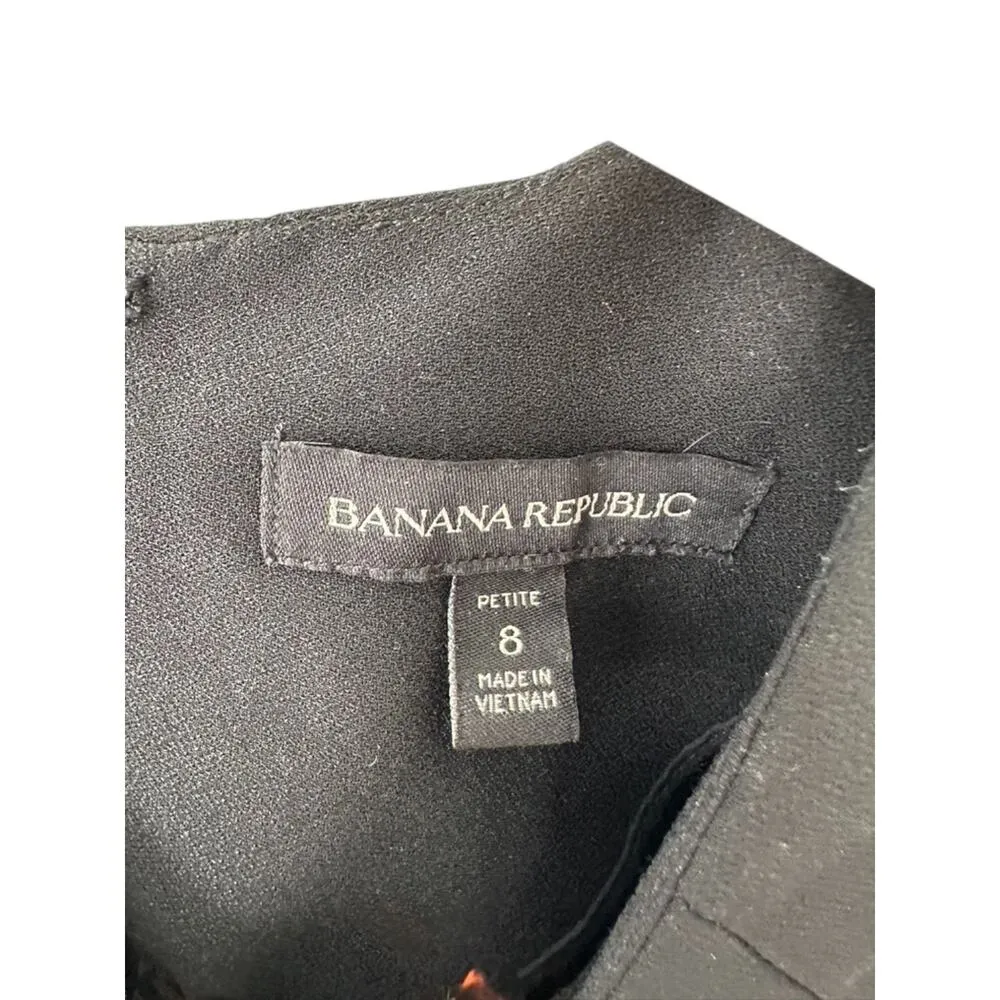 Banana Republic Petite Black Bell-Sleeve Shift Dress Women's Size 8P 8 Petite - Image 4