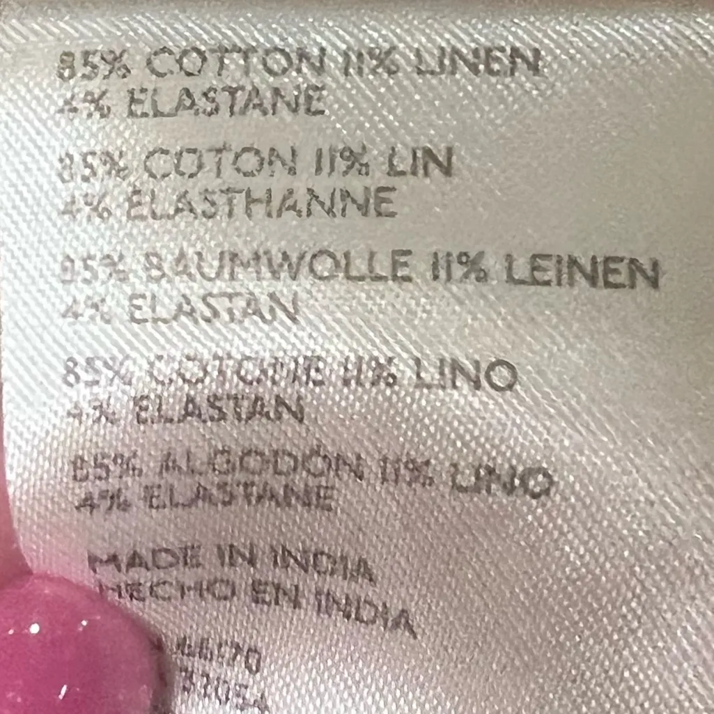 Free People The Way You Move‎ Flare Natural Plaid Linen Pants Vented Hem Size 4 - Image 12