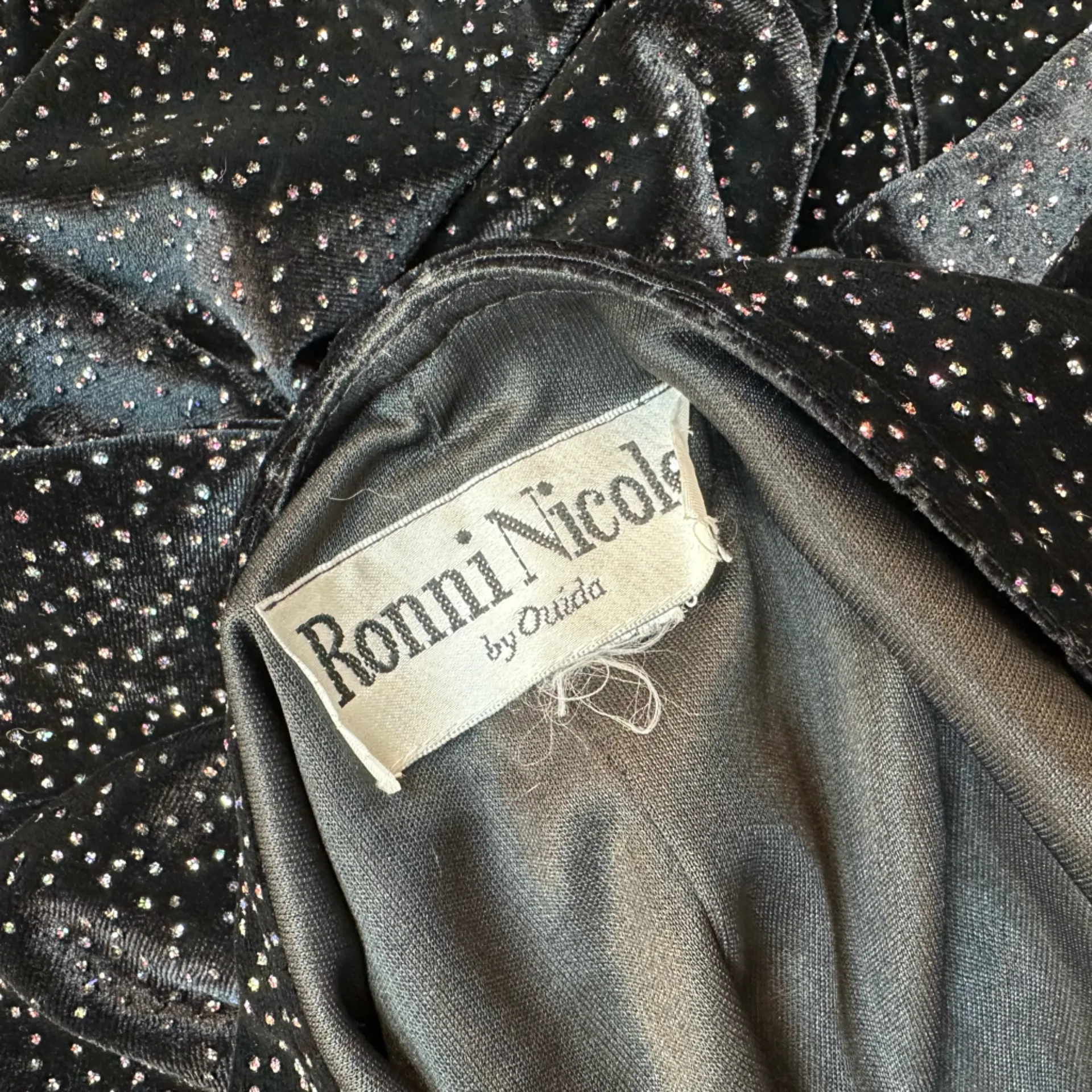 Vintage Y2K Ronni Nicole Velvet Sparkle Fairy Whimisigoth Glam Maxi Dress Size M - Image 12