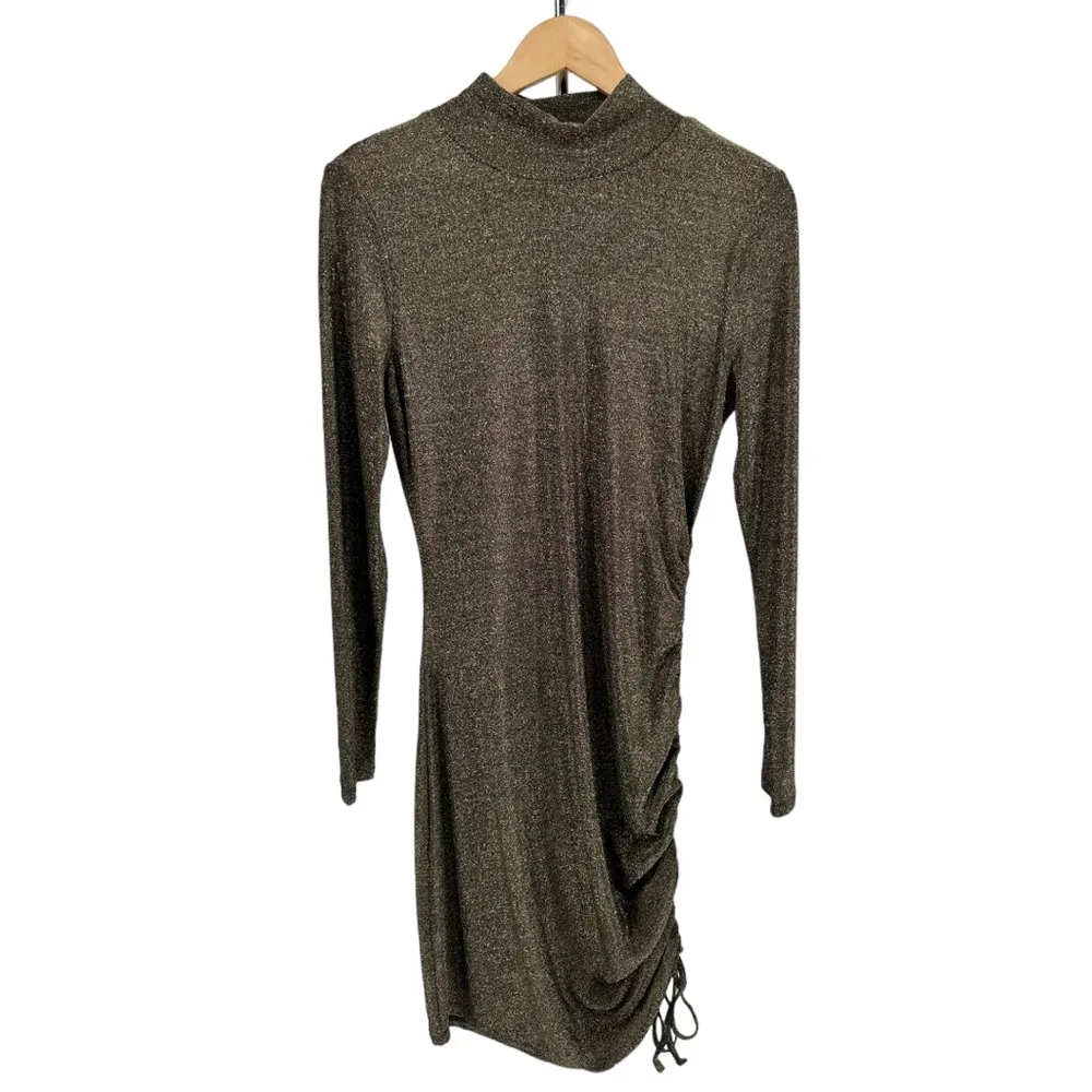 N:PHILANTHROPY Demetra Metallic Minidress Brown Gold Bodycon Stretch size Large - Image 5