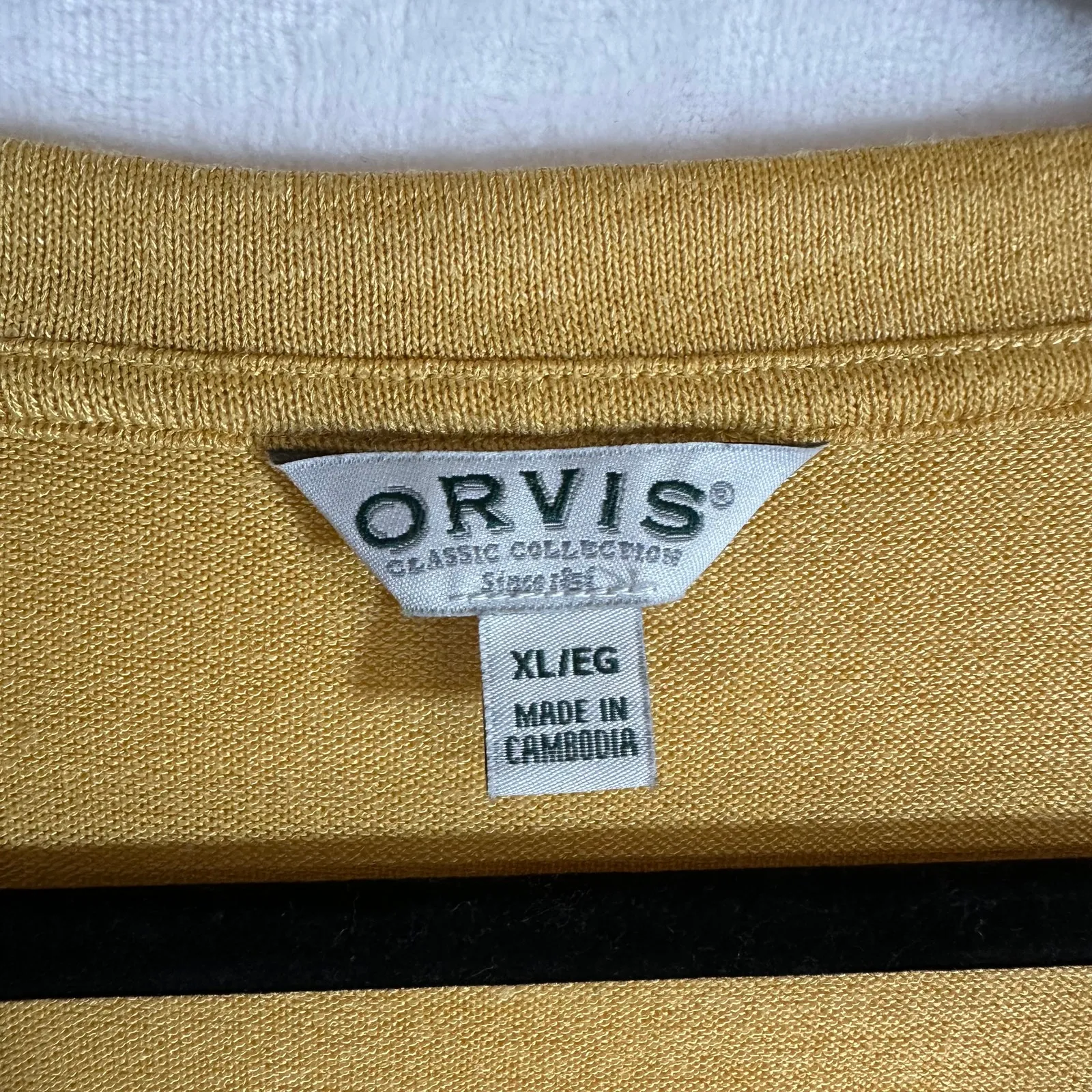 ORVIS XL Top Yellow Mustard V-Neck Stretch Soft Basic Shirt Tunic Dolman Sleeve‎ - Image 6