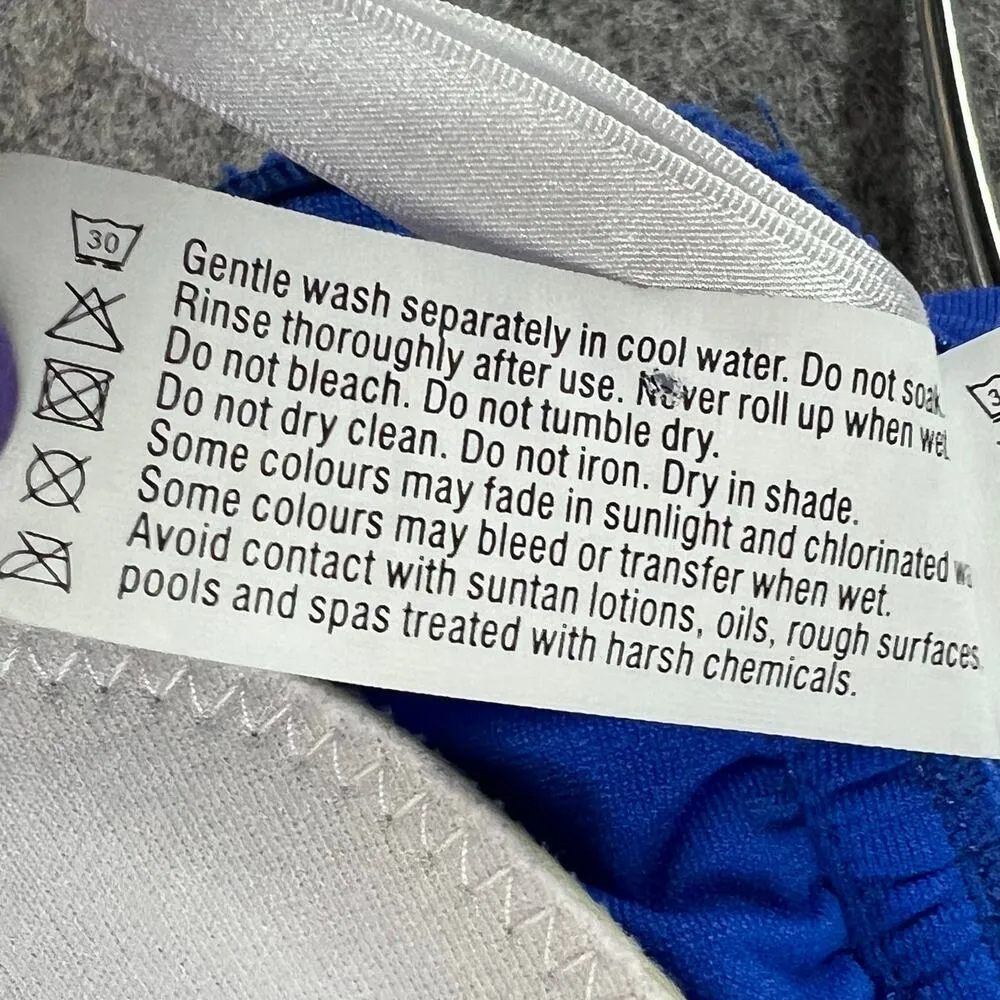 Seafolly Bikini Swimsuit US 4 Blue Halter Bandeau Twisted Hipster Bottom 2 Piece - Image 16