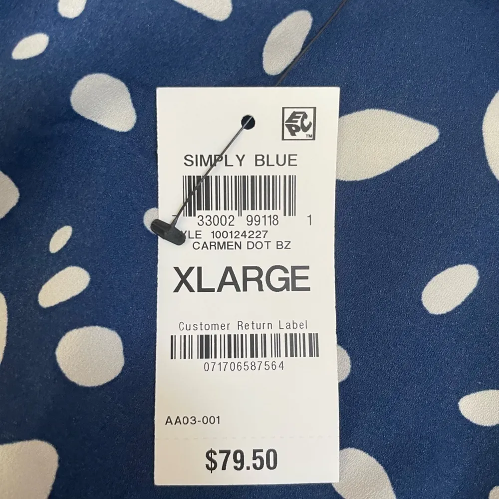 Bar III Extra Large Patterned‎ Navy Blue Jumpsuit NWT - Image 5