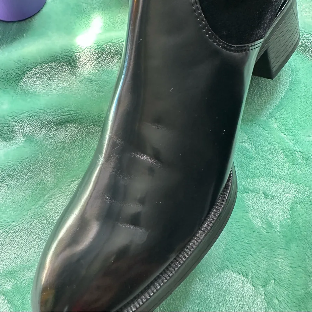 Zara Basic Collection Contrast Velvet Ankle Boots in Black Size EU 40 - Image 9