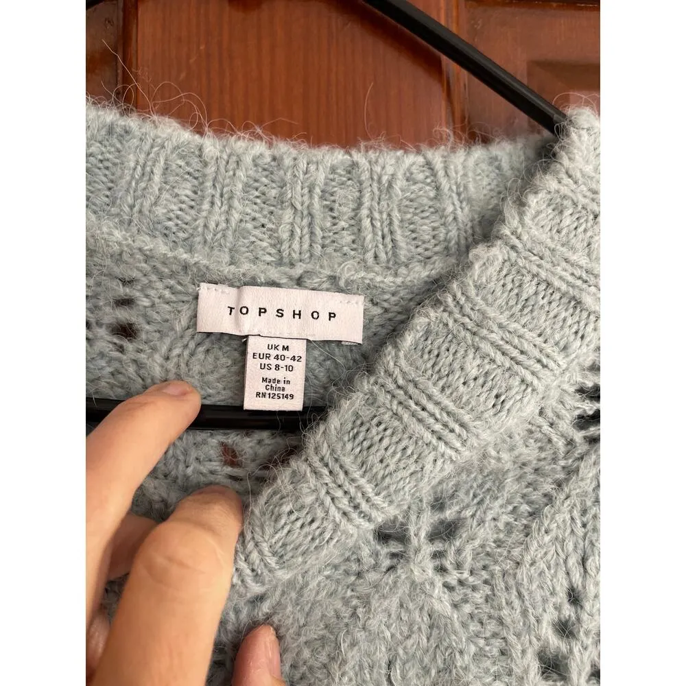 Topshop  cropped cable knit sweater M - Image 4