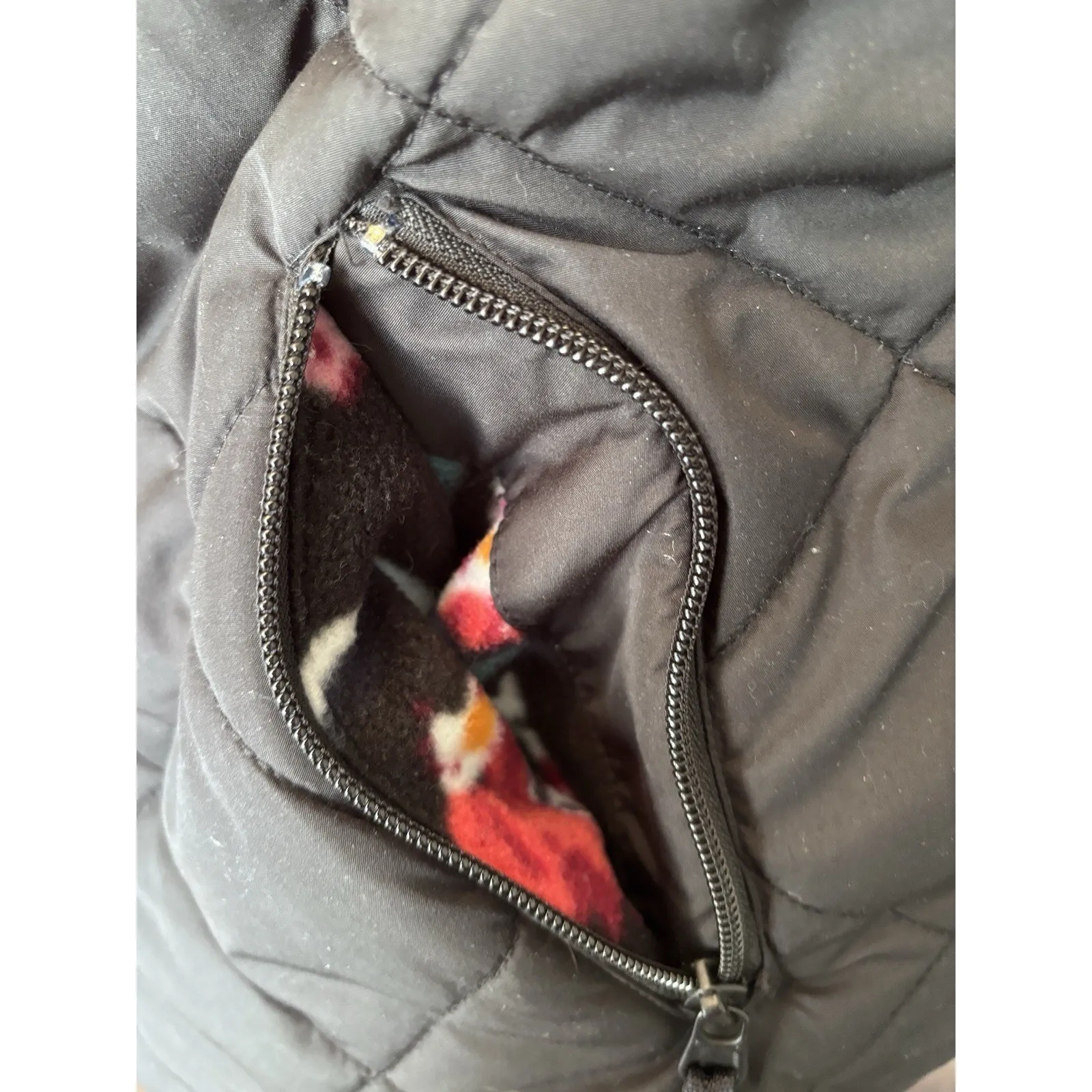 Vera Bradley Vest Womens Black Quilted Floral Fleece Lined Puffer XL - Image 6