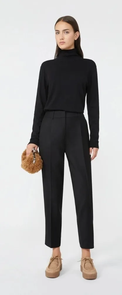 Max Mara 6 Wool flannel cigarette trousers pants luxury women's gray 26.5 inseam - Image 1