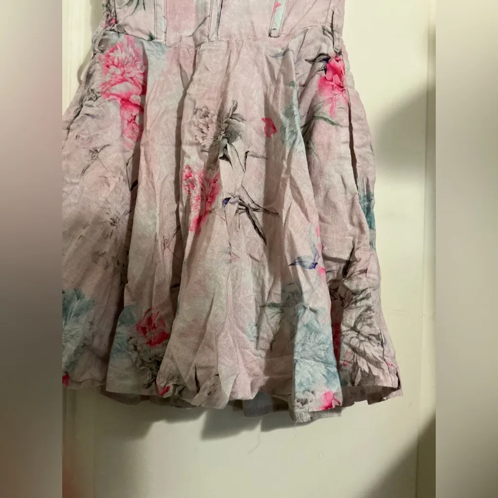 Bardot Adeline Mini Strapless Pink Floral Coquette Corset Dress Fairy Feminine - Image 3