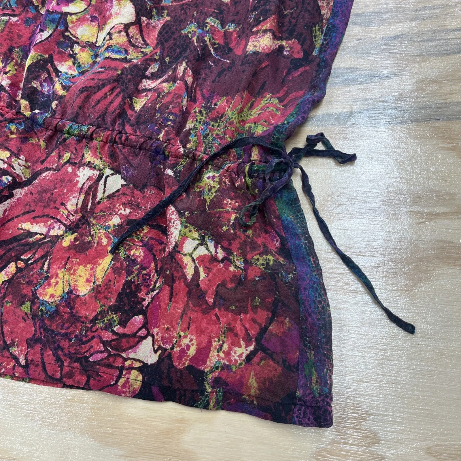 CHICO’s 100% Silk Sheer Chiffon Blouse Top Multicolor Size 3 14 Goblincore Indie - Image 7