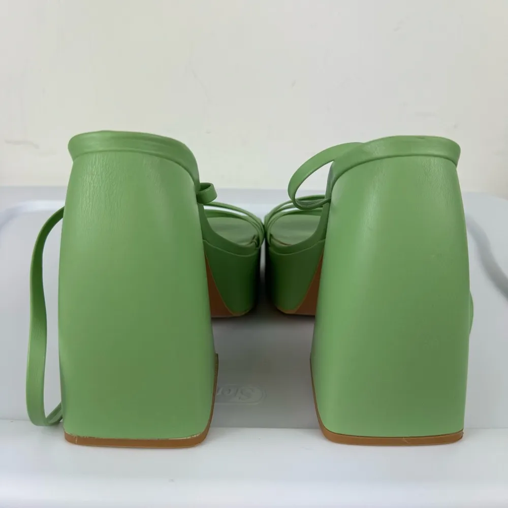 Princess Polly La Belle Platform Heels Green Sz 6 Strappy - Image 9