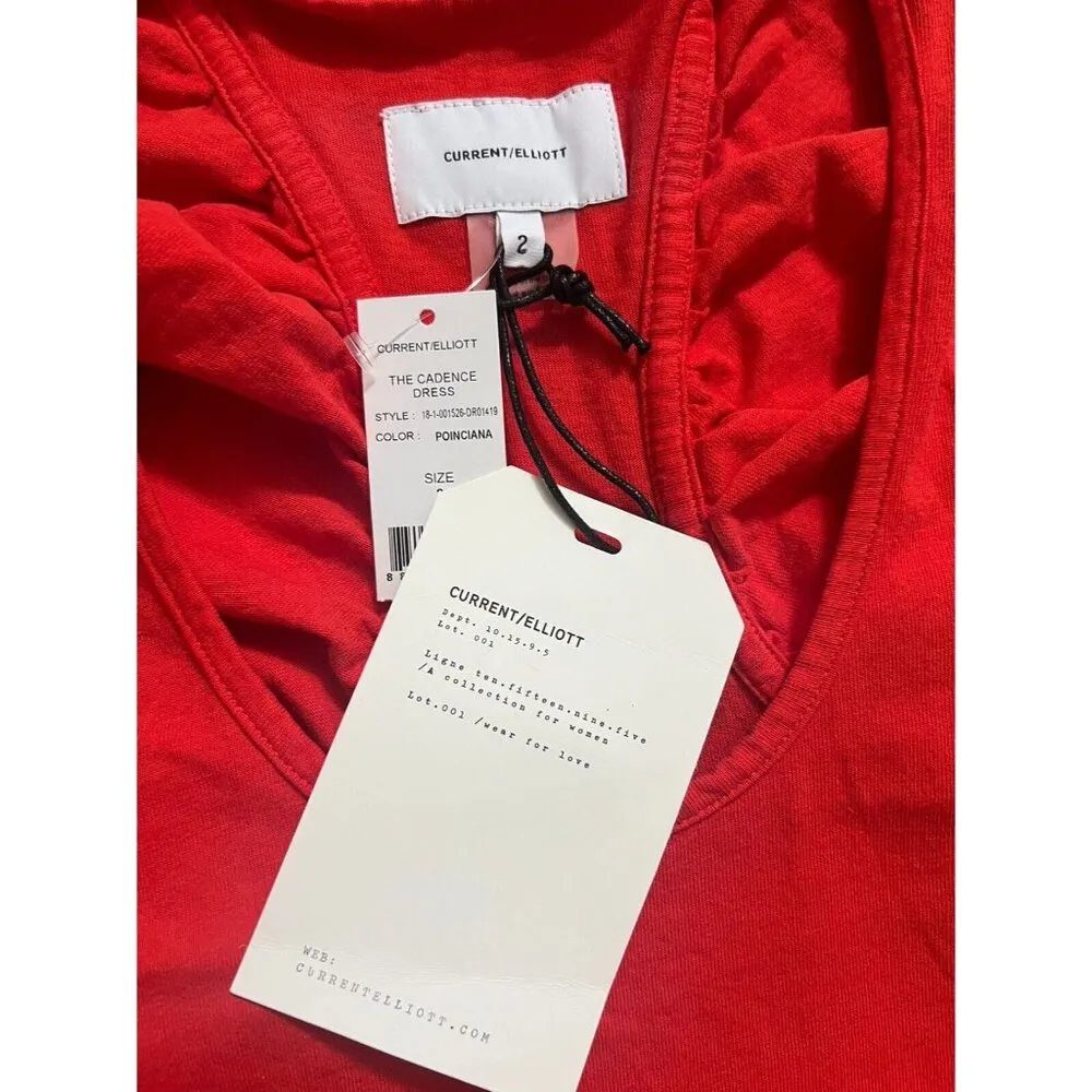 Current Elliott Dress Womens Cadence Sleeveless Ruffle Athleisure Knit size 2 - Image 4