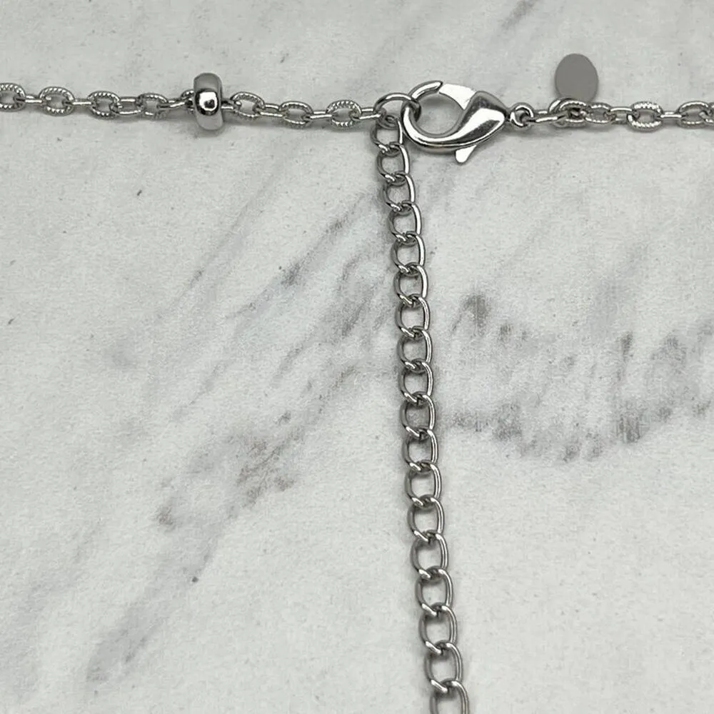 Chicos Silver Gold Tone Barrel Beaded Rhinestone Long Necklace 45" ✨ - Image 4