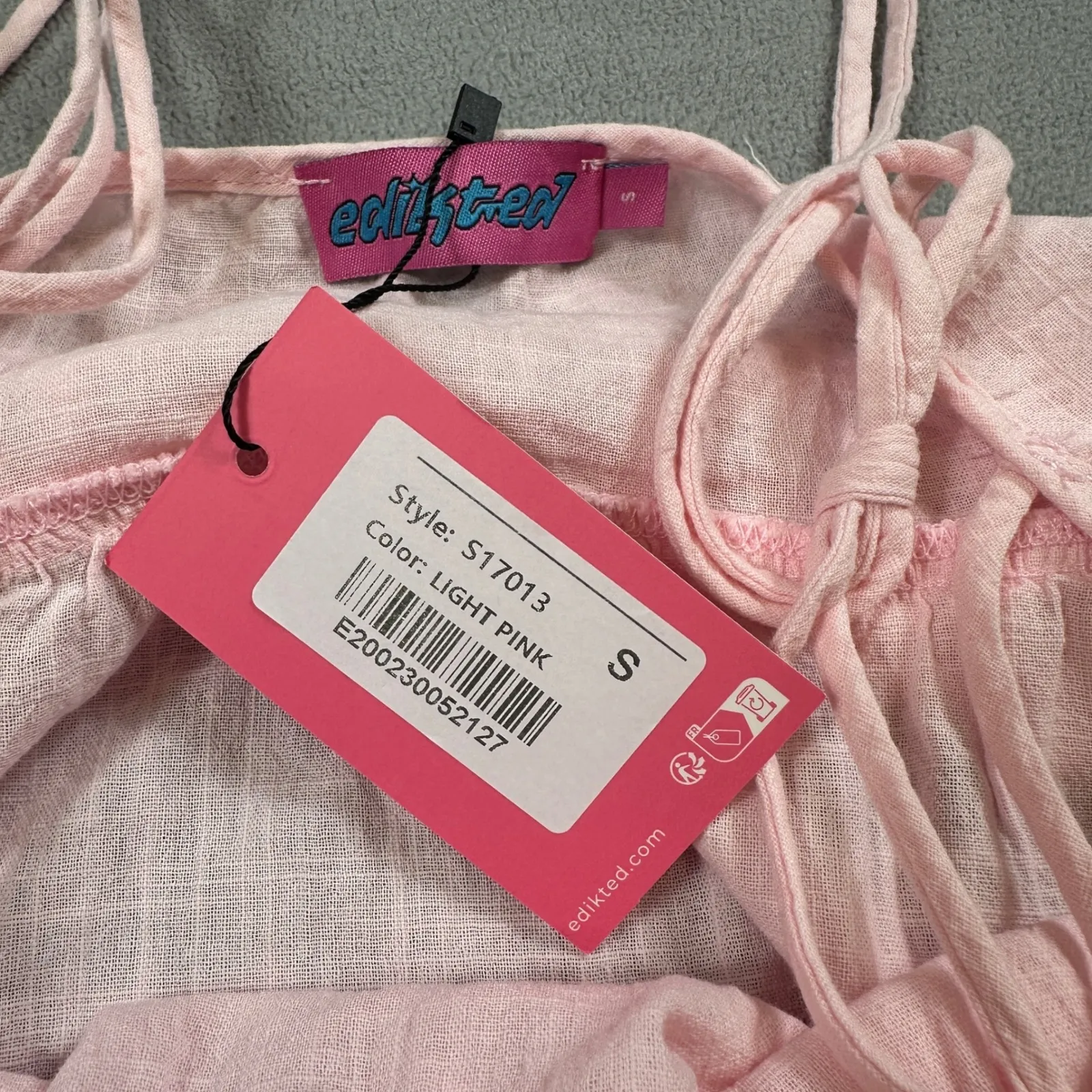 NWT Edikted Mini Dress Womens S Dorothia Sheer Light Pink Ruffle Tiered Pacsun - Image 5