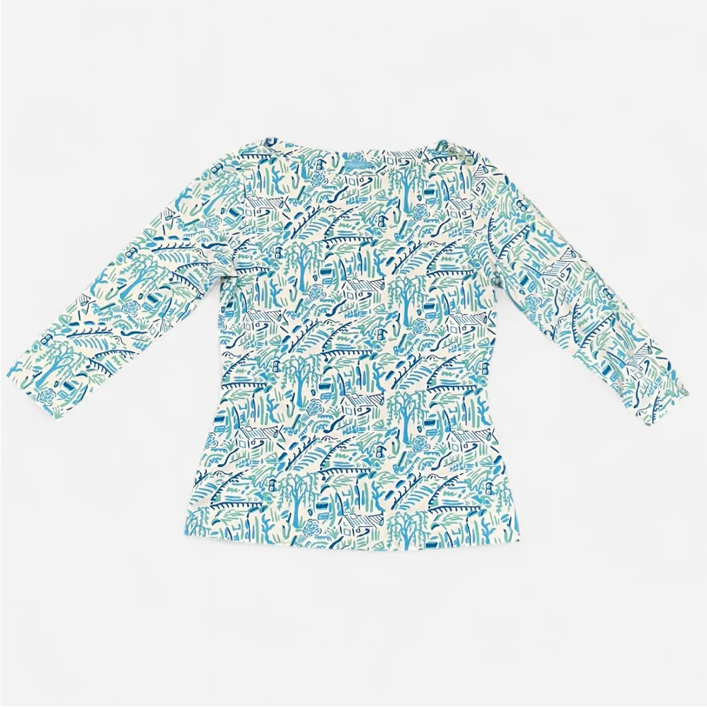 J McLaughlin Catalina Cloth Tropical 3/4 Long Sleeve Top Bundle Lot of 2 Blue Size XS - Image 4