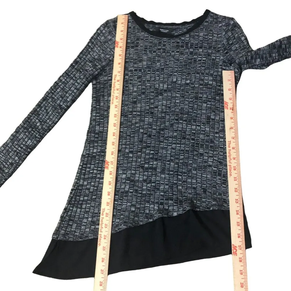 Simply Vera Vera Wang Blouse Womens XS Used Black Gray - Image 13