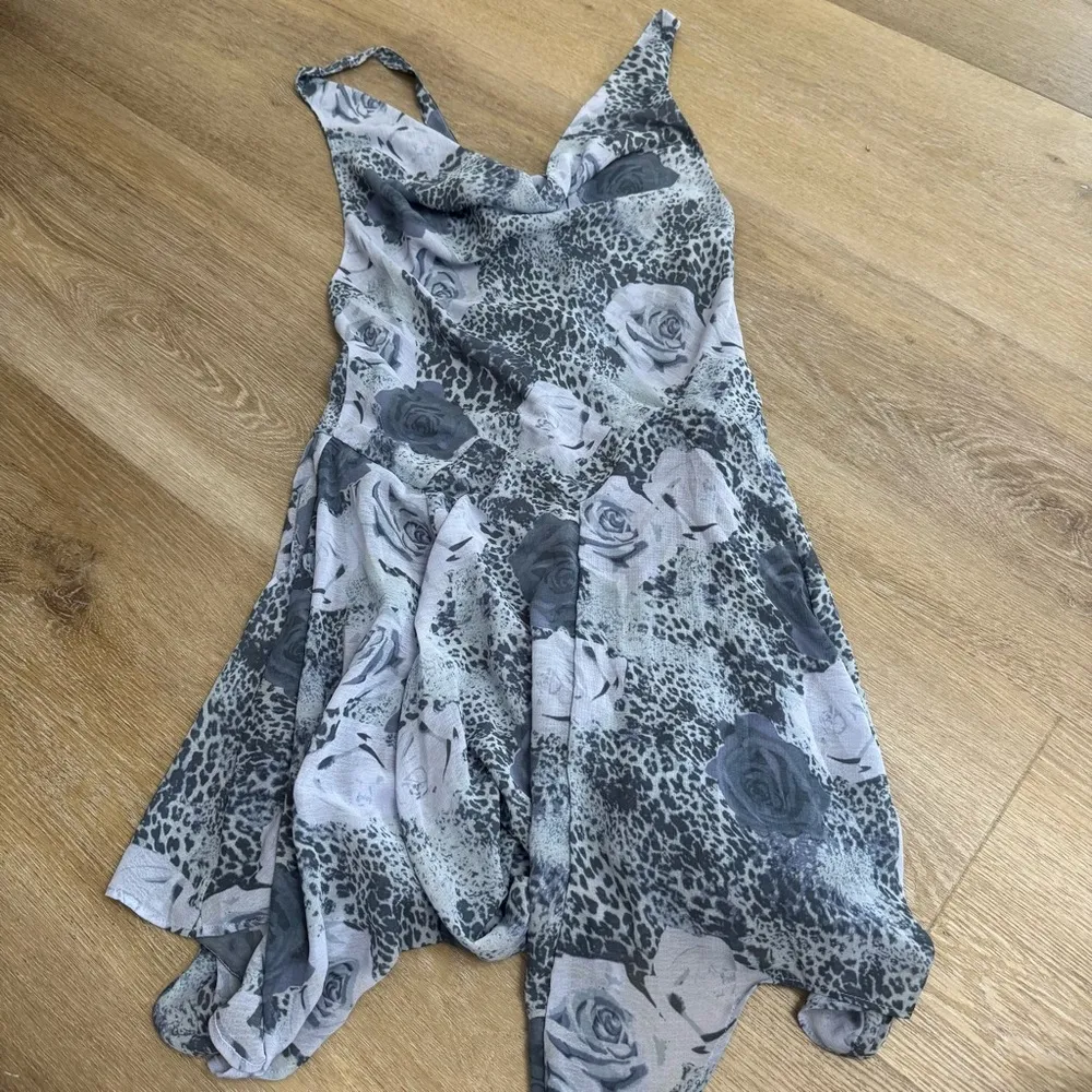 UO Silence + Noise Marie Printed Cowl Neck Mini Dress - Image 4