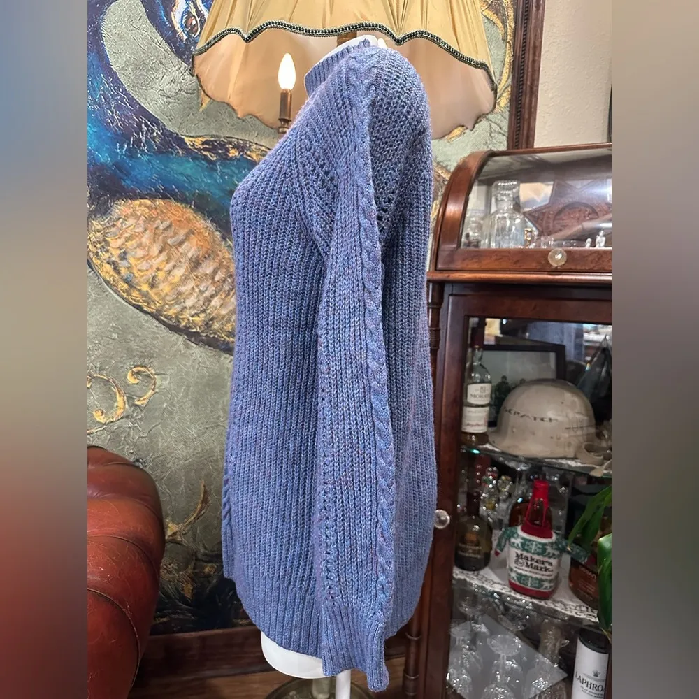 EUC Blue Cable Knit Women's Sweater - Image 3