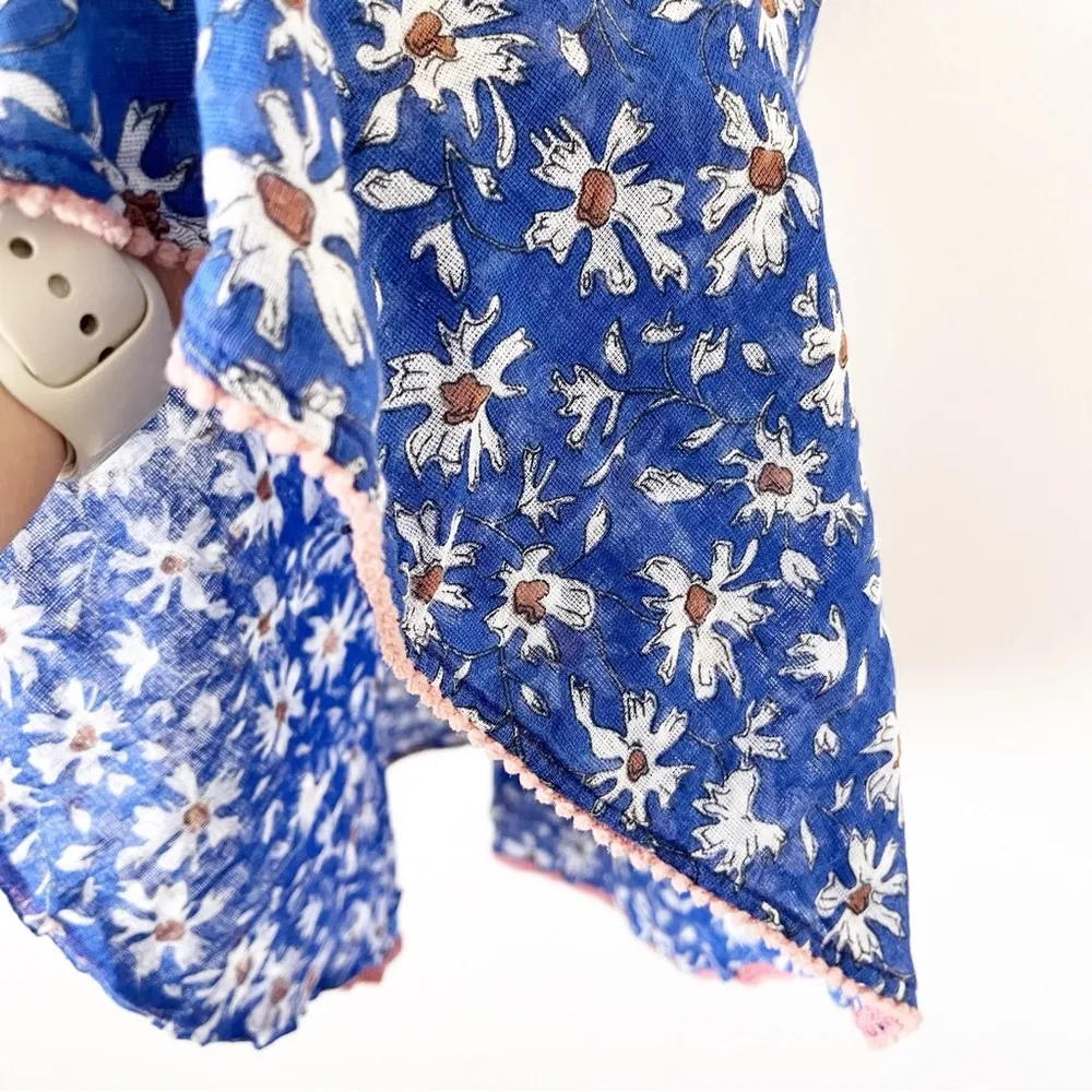 Poupette St Barth Off the Shoulder Floral Printed Mini Dress in Blue Size XS - Image 6